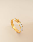 Hermes Blanc Enamel Hinged Bracelet