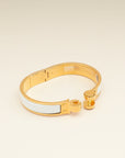 Hermes Blanc Enamel Hinged Bracelet