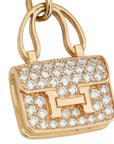 Hermes 18K Rose Gold Diamond Amulettes Constance Pendant Bracelet