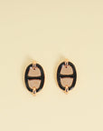 Hermes Noir Mini Maillon Earrings
