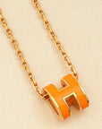 Hermes Orange Mini Pop H 40cm Necklace