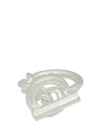 Hermes Sterling Silver Croisette Ring, Large Model 55