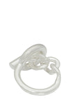 Hermes Sterling Silver Croisette Ring, Large Model 55