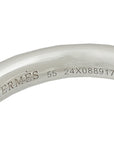 Hermes Sterling Silver Croisette Ring, Large Model 55