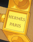 Hermes Noir Multicolor Cuillers D'afrique Silk Scarf 90