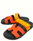 Hermes Bicolor Suede Chypre Sandals 35.5
