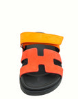 Hermes Bicolor Suede Chypre Sandals 35.5