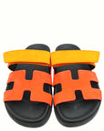 Hermes Bicolor Suede Chypre Sandals 35.5