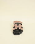 Hermes Rose Perle Suede Crystal Chypre Sandals 36.5