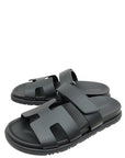 Hermes Noir Chypre Sandals 37.5