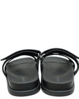 Hermes Noir Chypre Sandals 37.5