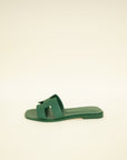 Hermes Vert Cactus Oran Sandals 37.5