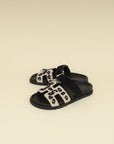 Hermes Bicolor Tufted Leopard Chypre Sandals 37-Hermes-THE CLOSET