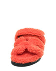 Hermes Orange Woolskin Chypre Sandal 37