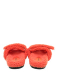 Hermes Orange Woolskin Chypre Sandal 37