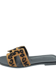 Hermes Tricolor Oran Leopard Sandal 38.5
