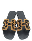 Hermes Tricolor Oran Leopard Sandal 38.5