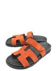 Hermes Marron Muscavado Chypre Goatskin Suede Sandal 38