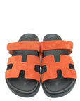 Hermes Marron Muscavado Chypre Goatskin Suede Sandal 38
