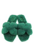 Hermes Vert Anglais Oran Shearling Sandal 38