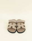Hermes Beige Argile Chypre Suede Goatskin Sandal 38