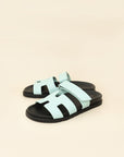 Hermes Bleu Brume Chypre Sandals 38