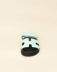 Hermes Bleu Brume Chypre Sandals 38