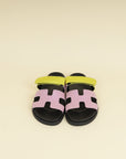 Hermes Bicolor Satin Crepe Chypre Sandals 38