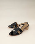 Hermes Bleu Marine Alligator Oasis Mississippiensis Sandal 39