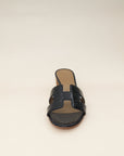 Hermes Bleu Marine Alligator Oasis Mississippiensis Sandal 39