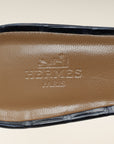 Hermes Bleu Marine Alligator Oasis Mississippiensis Sandal 39