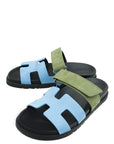 Hermes Bicolor Chypre Goatskin Suede Sandal 36.5