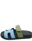 Hermes Bicolor Chypre Goatskin Suede Sandal 36.5