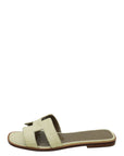 Hermes Vanille Matte Alligator Oran Sandal 37