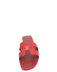 Hermes Rouge H Ostrich Oran Sandal 37