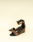 Hermes Bicolor Printed Acapulco Wedge Sandals 37