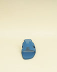 Hermes Bleu Bleuet Oran Sandal 37