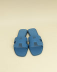 Hermes Bleu Bleuet Oran Sandal 37