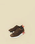 Hermes Dark Brown Suede Mesh Bouncing Sneaker 38.5