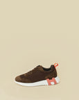 Hermes Dark Brown Suede Mesh Bouncing Sneaker 38.5