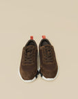 Hermes Dark Brown Suede Mesh Bouncing Sneaker 38.5
