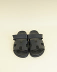 Hermes Noir Chypre Sandal 38