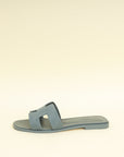 Hermes Gris Antarctique Suede Goatskin Oran Sandal 38