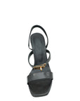 Hermes Noir Lizard Glamour 75 Sandal 40