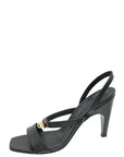 Hermes Noir Lizard Glamour 75 Sandal 40