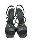 Hermes Noir Lizard Glamour 75 Sandal 40