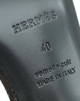 Hermes Noir Lizard Glamour 75 Sandal 40