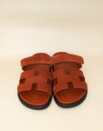 Hermes Maroon Muscavado Chypre Suede Goatskin Sandal 40