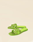 Hermes Vert Absinthe Lizard Oran Sandals 39