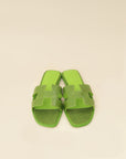 Hermes Vert Absinthe Lizard Oran Sandals 39